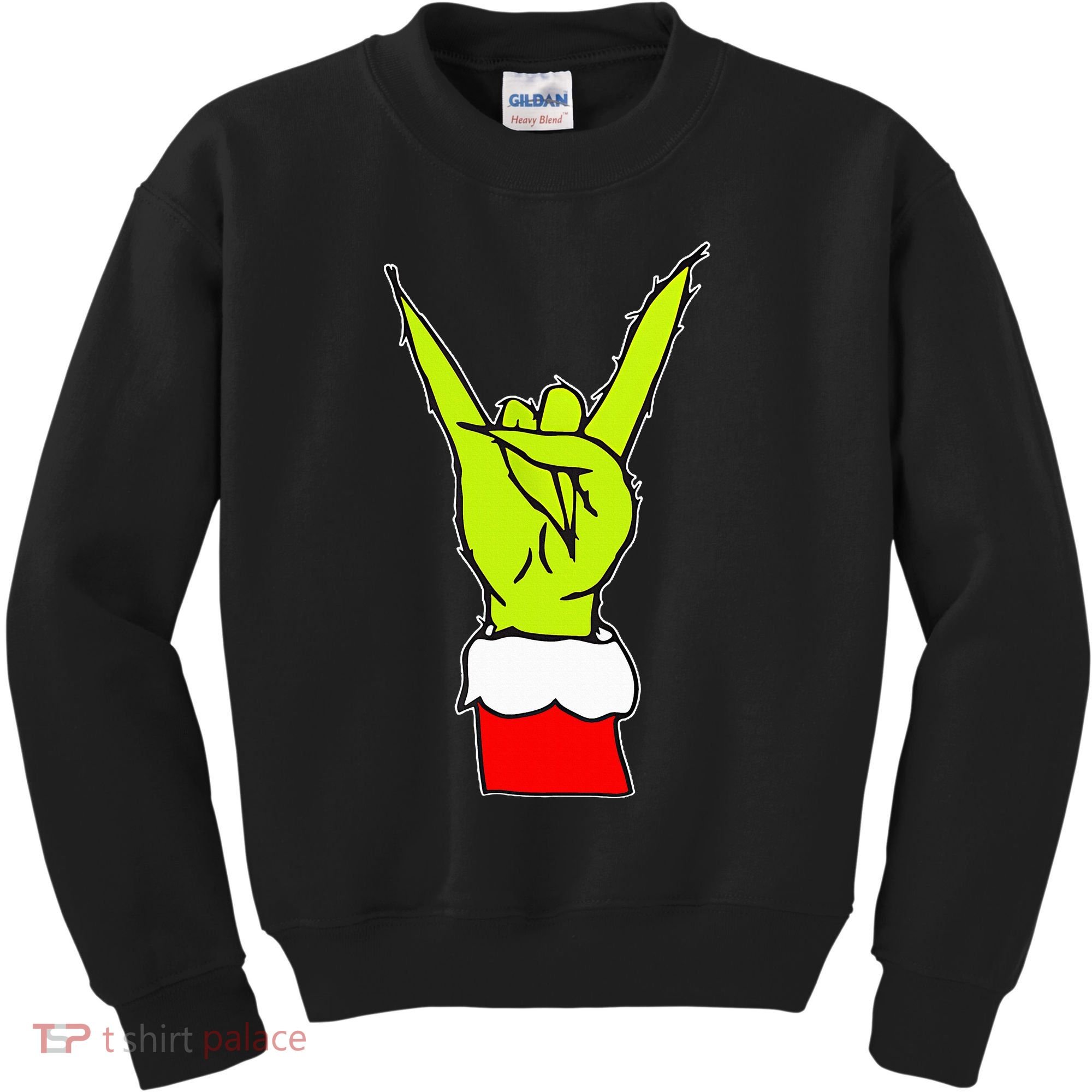 Funny Rock On Hand Christmas Rock & Roll Elf Xmas Kids Sweatshirt