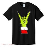 Funny Rock On Hand Christmas Rock & Roll Elf Xmas Kids T-Shirt thumb 0
