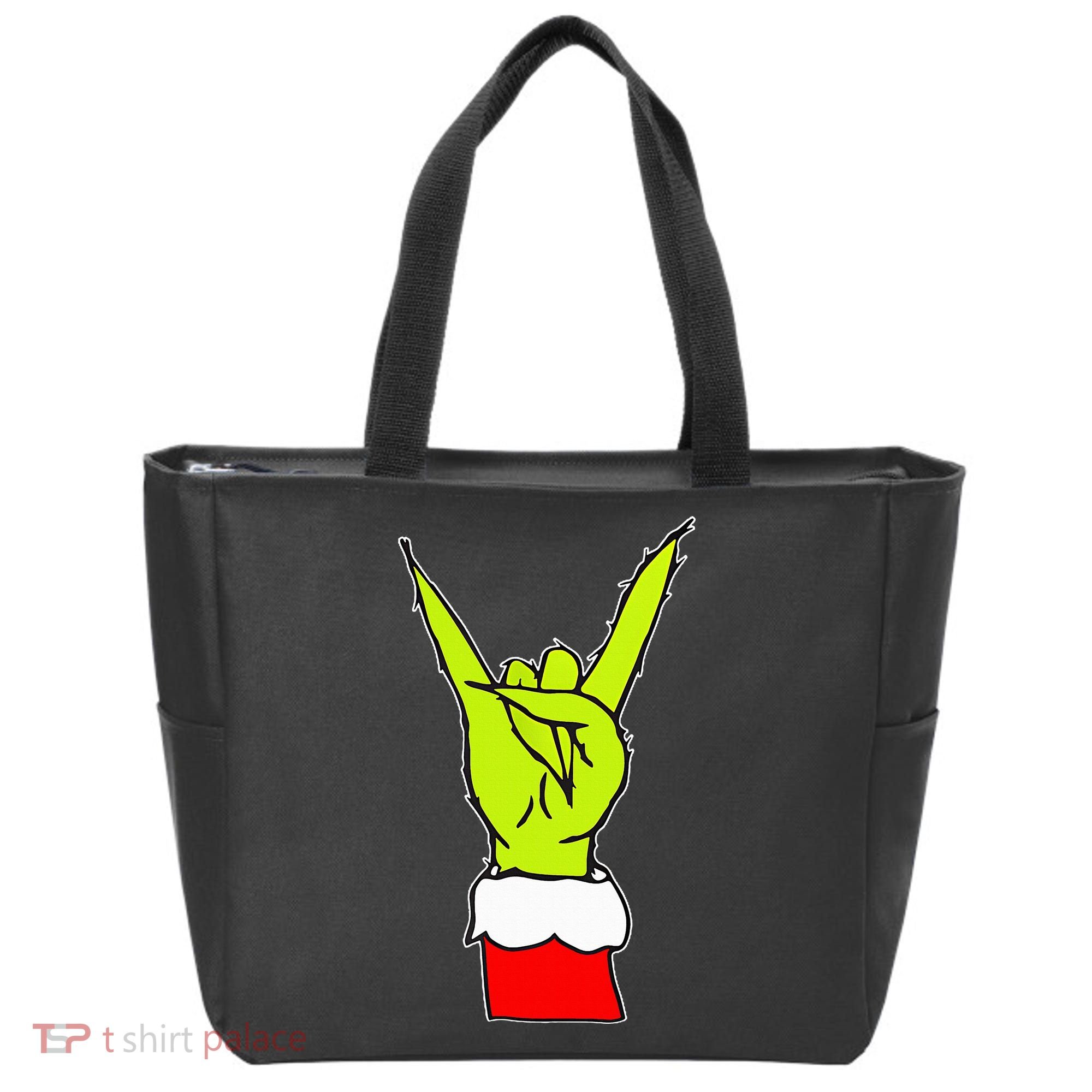 Funny Rock On Hand Christmas Rock & Roll Elf Xmas Tote Bag