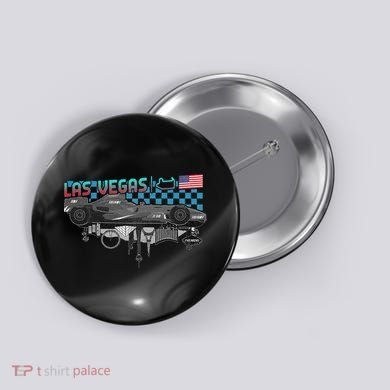 Formula Racing Open Wheel Car Las Vegas Circuit Usa Flag Button