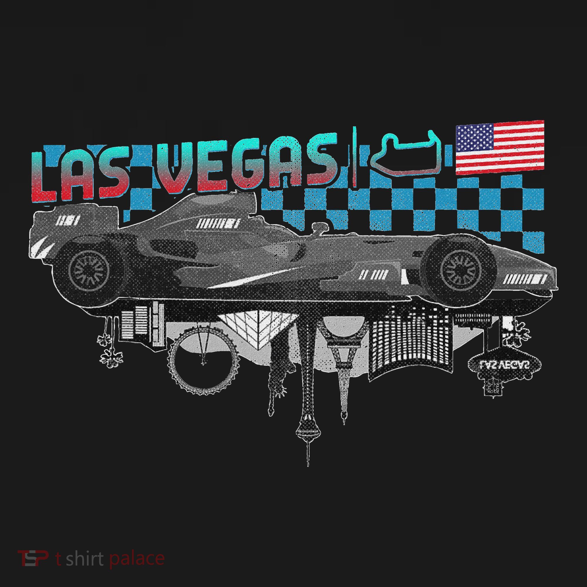 Formula Racing Open Wheel Car Las Vegas Circuit Usa Flag Mousepad