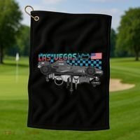Formula Racing Open Wheel Car Las Vegas Circuit Usa Flag Golf Towel thumb 1