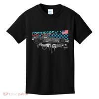 Formula Racing Open Wheel Car Las Vegas Circuit Usa Flag Kids T-Shirt thumb 0