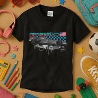Formula Racing Open Wheel Car Las Vegas Circuit Usa Flag Kids T-Shirt thumb 3