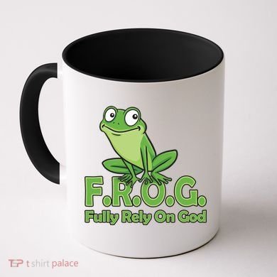 Frog Fully Rely On God Coffee Mug