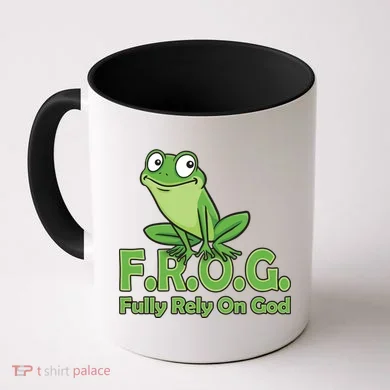 Frog Fully Rely On God Coffee Mug