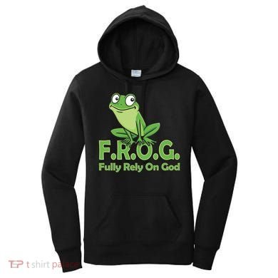 Frog Fully Rely On God Women's Hoodie