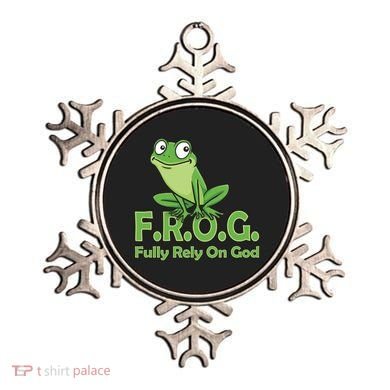 Frog Fully Rely On God Ornament