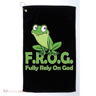 Frog Fully Rely On God Golf Towel