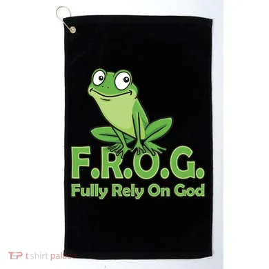 Frog Fully Rely On God Golf Towel