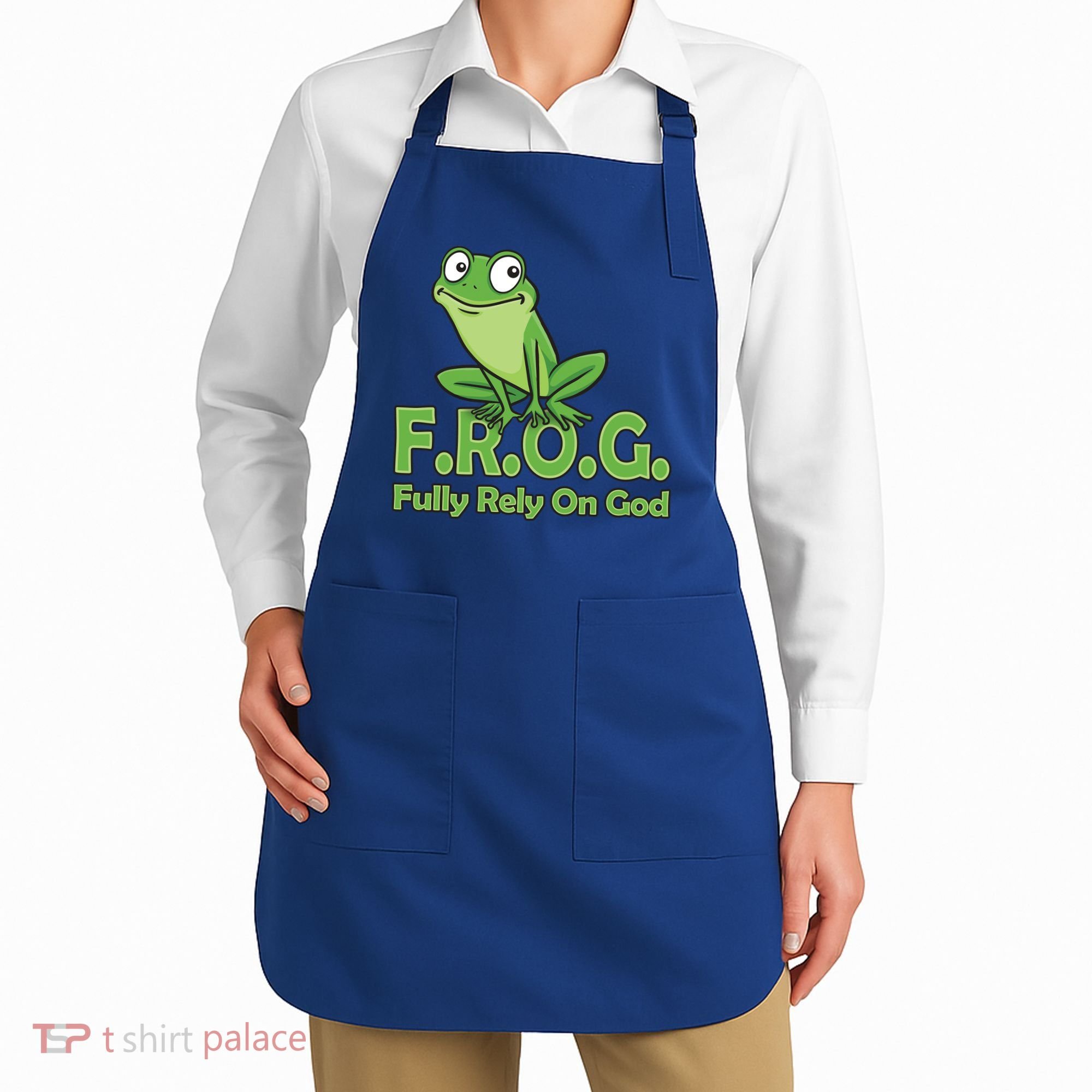 Frog Fully Rely On God Apron