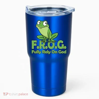 Frog Fully Rely On God Tumbler