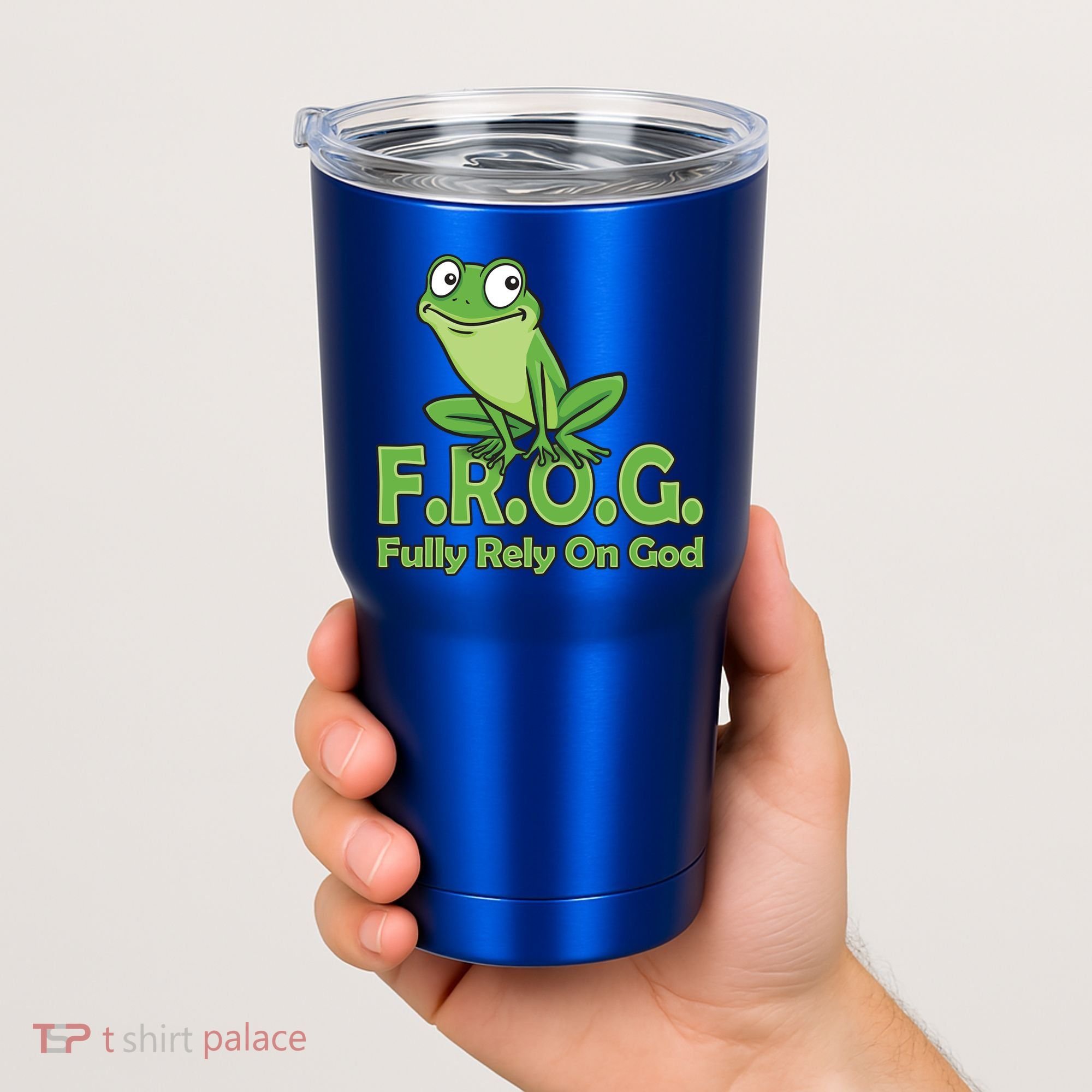 Frog Fully Rely On God Tumbler