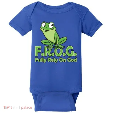 Frog Fully Rely On God Baby Bodysuit