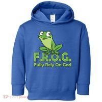 Frog Fully Rely On God Toddler Hoodie thumb 0