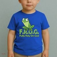 Frog Fully Rely On God Toddler T-Shirt thumb 2