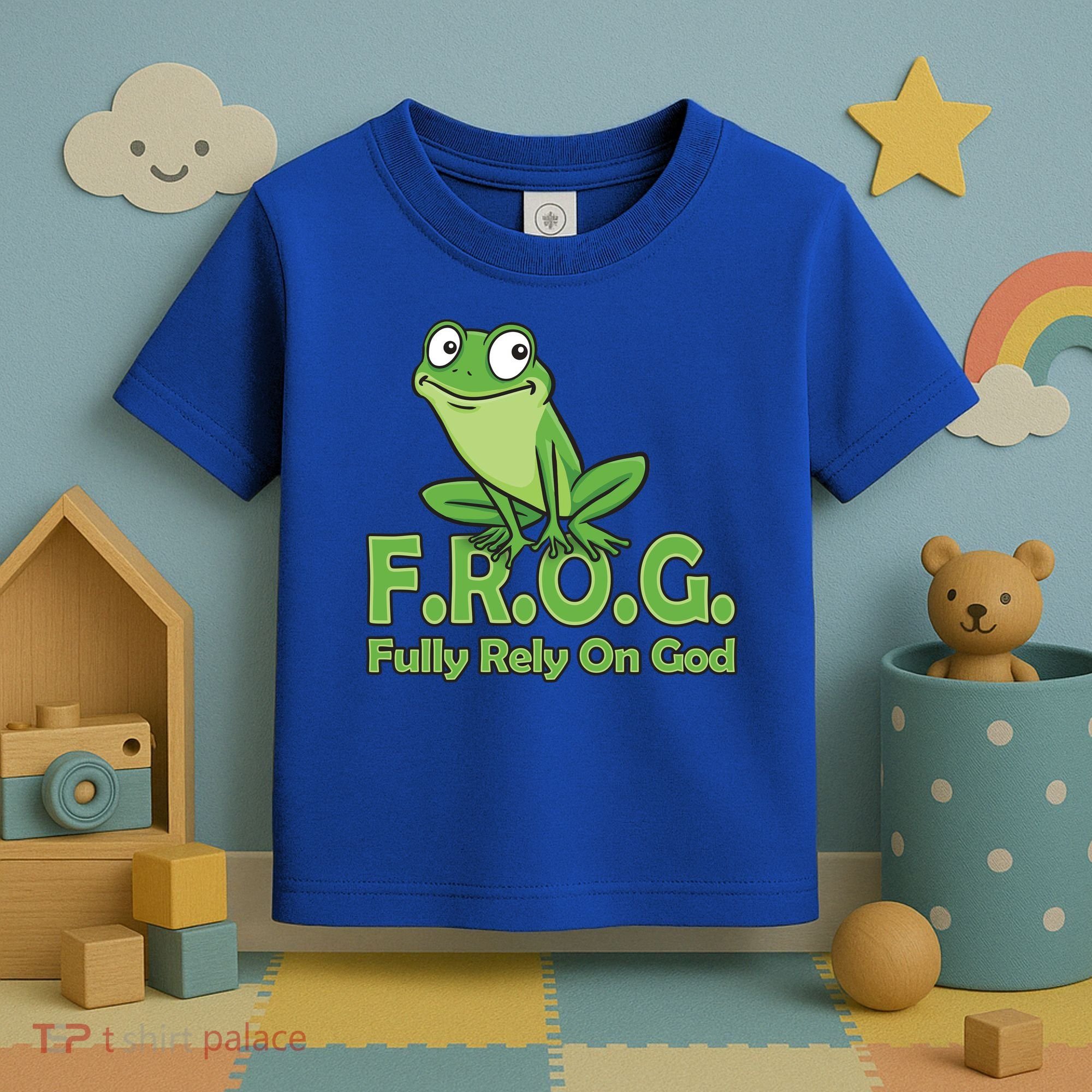 Frog Fully Rely On God Toddler T-Shirt