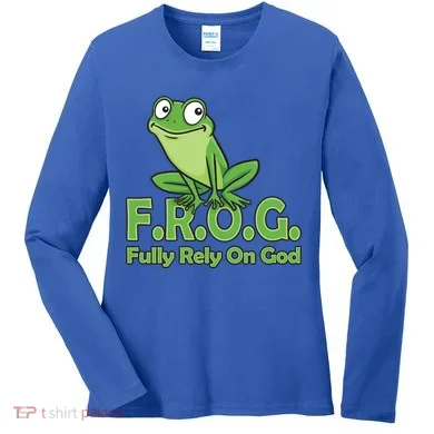 Frog Fully Rely On God Women's Long Sleeve Shirt