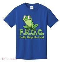 Frog Fully Rely On God Kids T-Shirt thumb 0