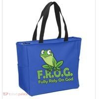 Frog Fully Rely On God Tote Bag thumb 2