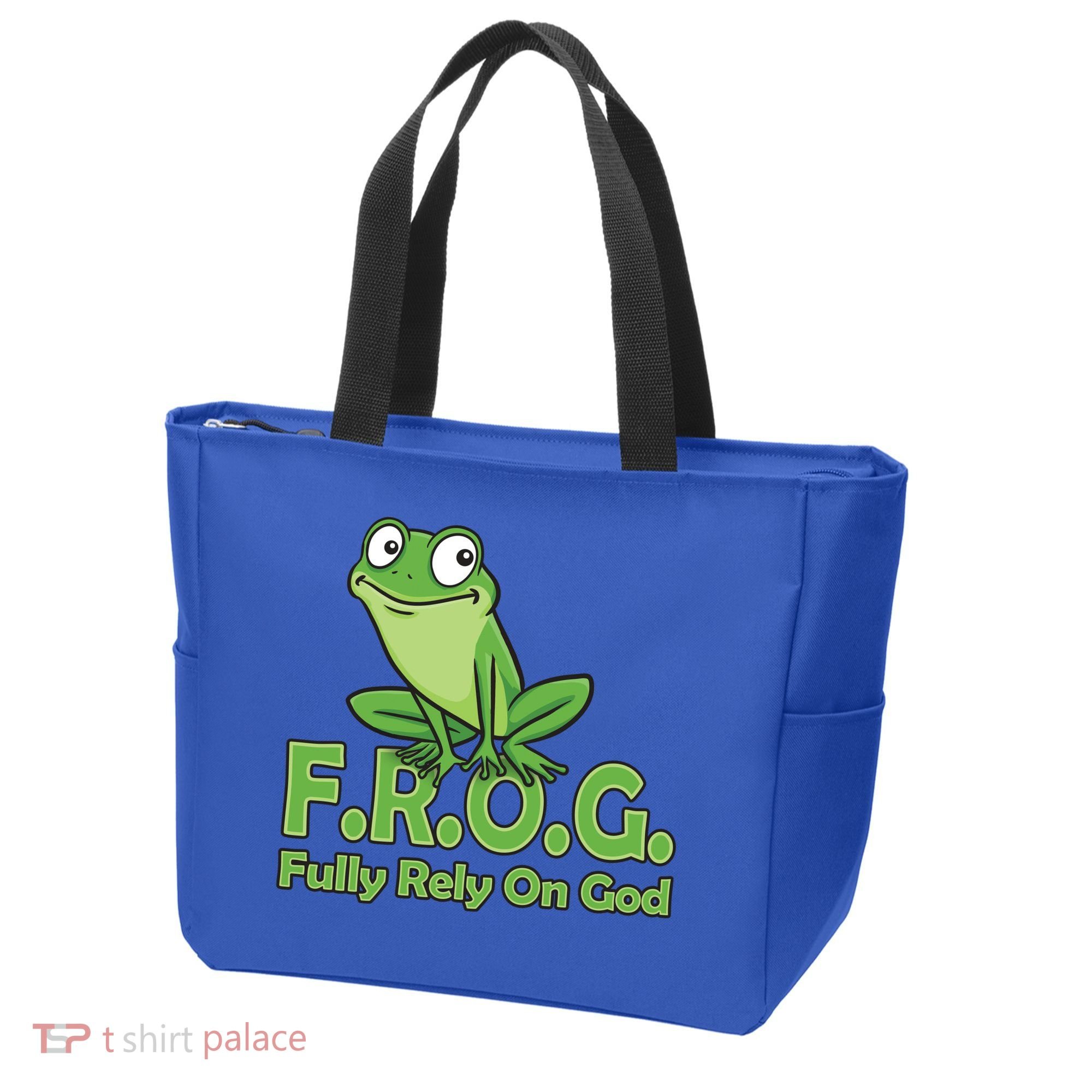 Frog Fully Rely On God Tote Bag