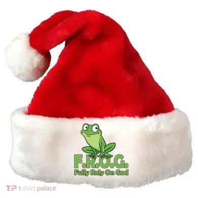 Frog Fully Rely On God Santa Hat