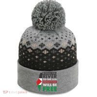 From The River To The Sea Palestine Will Be Free The Baniff Cuffed Pom Beanie thumb 0