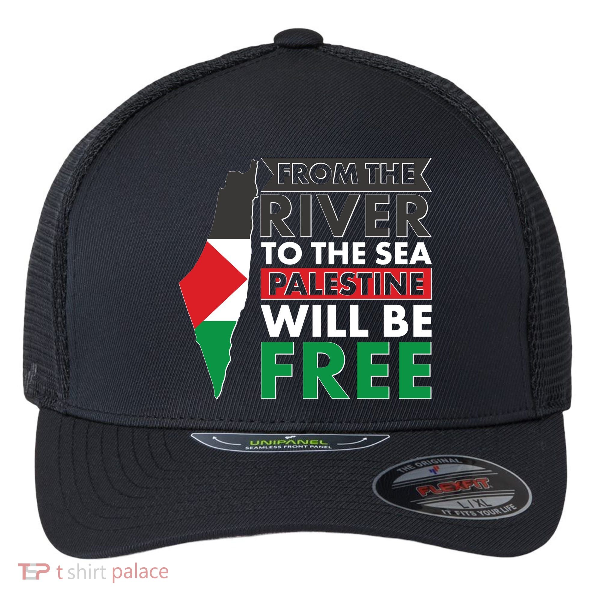 From The River To The Sea Palestine Will Be Free Flexfit Unipanel Trucker Cap