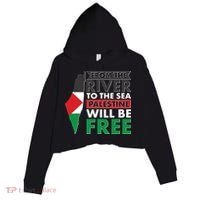 From The River To The Sea Palestine Will Be Free Crop Fleece Hoodie thumb 0