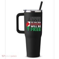 From The River To The Sea Palestine Will Be Free 40oz Vacuum Insulated Stainless Steel Travel Tumbler thumb 2