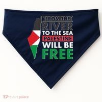 From The River To The Sea Palestine Will Be Free USA-Made Doggie Bandana thumb 0