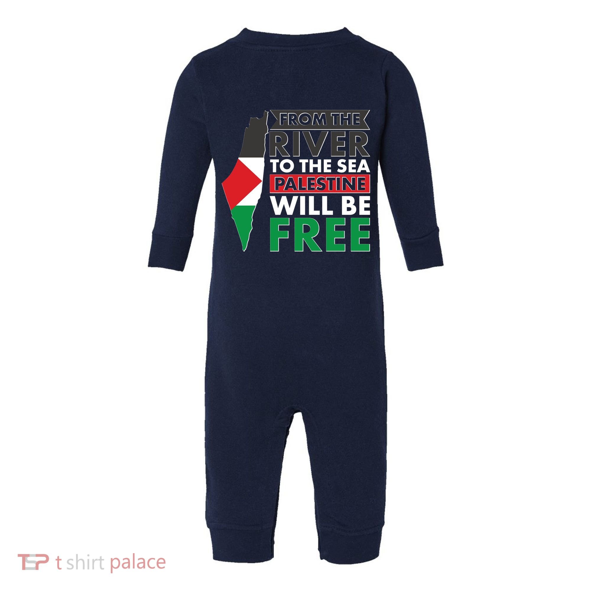 From The River To The Sea Palestine Will Be Free Infant Fleece One Piece