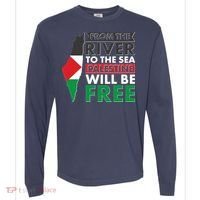 From The River To The Sea Palestine Will Be Free Comfort Colors Heavyweight Long Sleeve T-Shirt thumb 0