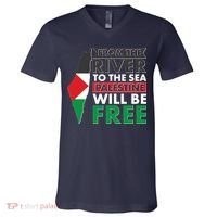 From The River To The Sea Palestine Will Be Free V-Neck T-Shirt thumb 0