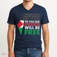 From The River To The Sea Palestine Will Be Free V-Neck T-Shirt thumb 2