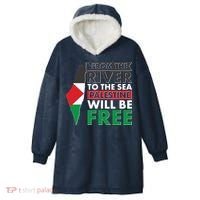 From The River To The Sea Palestine Will Be Free Hooded Wearable Blanket thumb 0