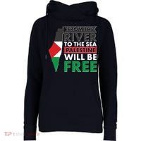 From The River To The Sea Palestine Will Be Free Womens Funnel Neck Pullover Hood thumb 0