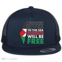 From The River To The Sea Palestine Will Be Free Flat Bill Trucker Hat thumb 0