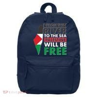 From The River To The Sea Palestine Will Be Free 16 in Basic Backpack thumb 0