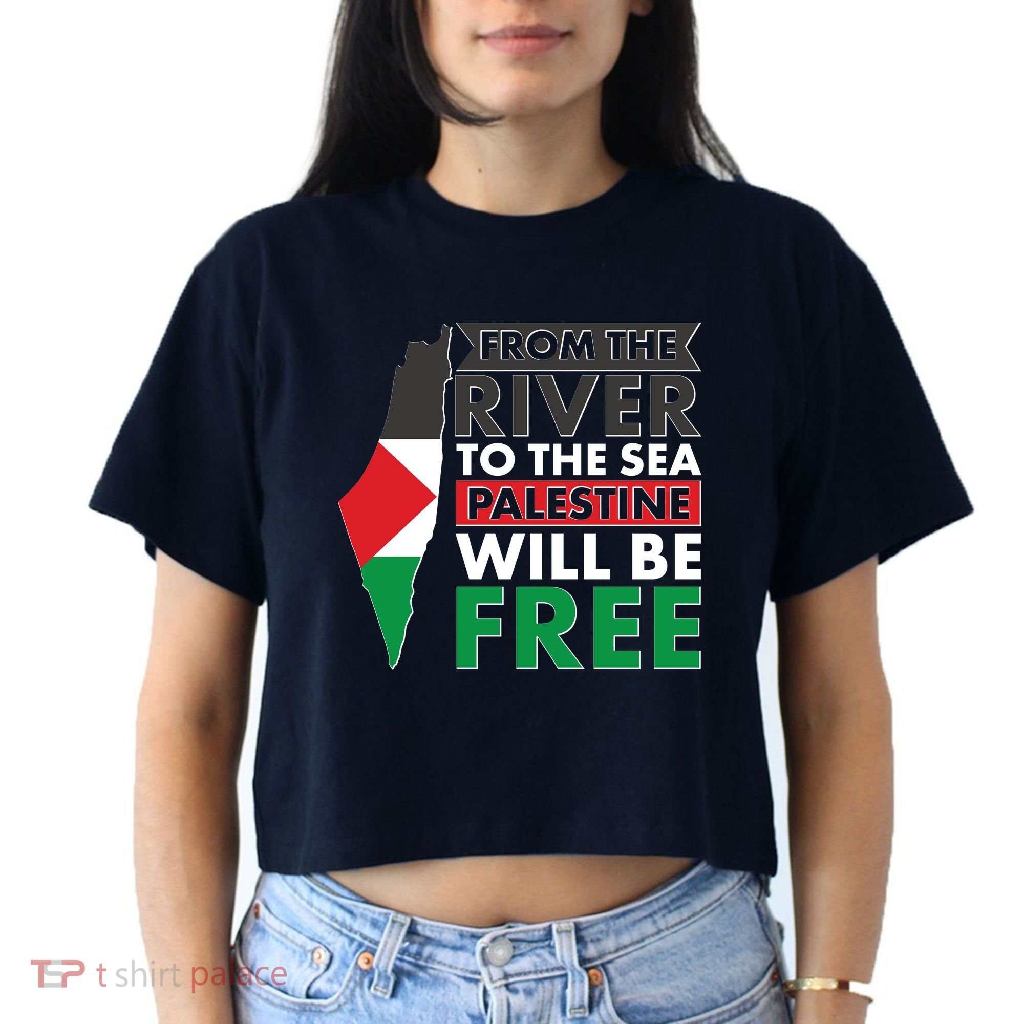 From The River To The Sea Palestine Will Be Free Women's Crop Top Tee