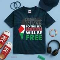 From The River To The Sea Palestine Will Be Free Kids Tie-Dye T-Shirt thumb 2