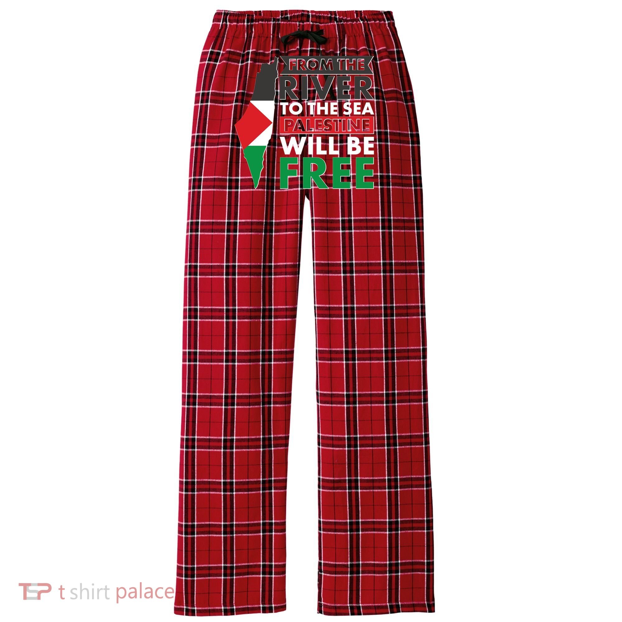 From The River To The Sea Palestine Will Be Free Women's Flannel Plaid Pajama Pants