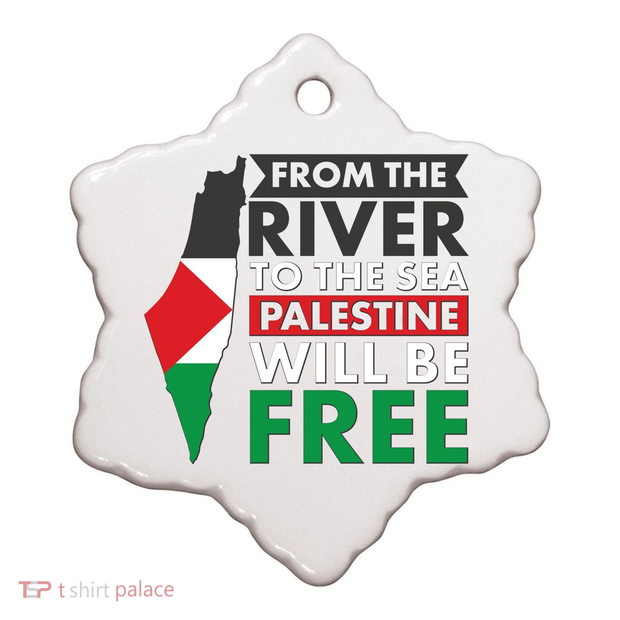 From The River To The Sea Palestine Will Be Free Ceramic Ornament