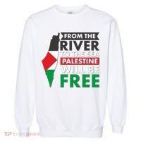 From The River To The Sea Palestine Will Be Free Garment-Dyed Sweatshirt thumb 0