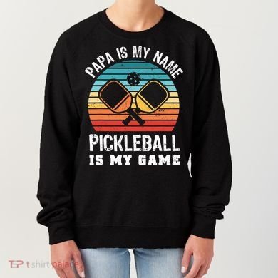 Funny Retro Papa Pickleball Sunset Gift Women's Sweatshirt