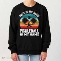 Funny Retro Papa Pickleball Sunset Gift Women's Sweatshirt thumb 0