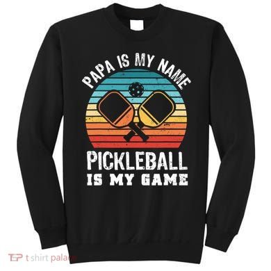 Funny Retro Papa Pickleball Sunset Gift Sweatshirt