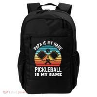 Funny Retro Papa Pickleball Sunset Gift Backpack thumb 0
