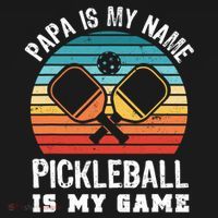 Funny Retro Papa Pickleball Sunset Gift Coaster thumb 2