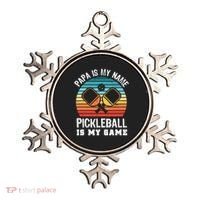 Funny Retro Papa Pickleball Sunset Gift Ornament thumb 0